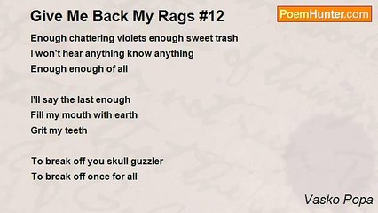 Vasko Popa - Give Me Back My Rags #12