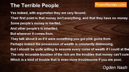 Ogden Nash - The Terrible People