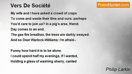 Philip Larkin - Vers De Société
