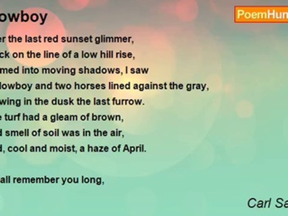 Carl Sandburg - Plowboy