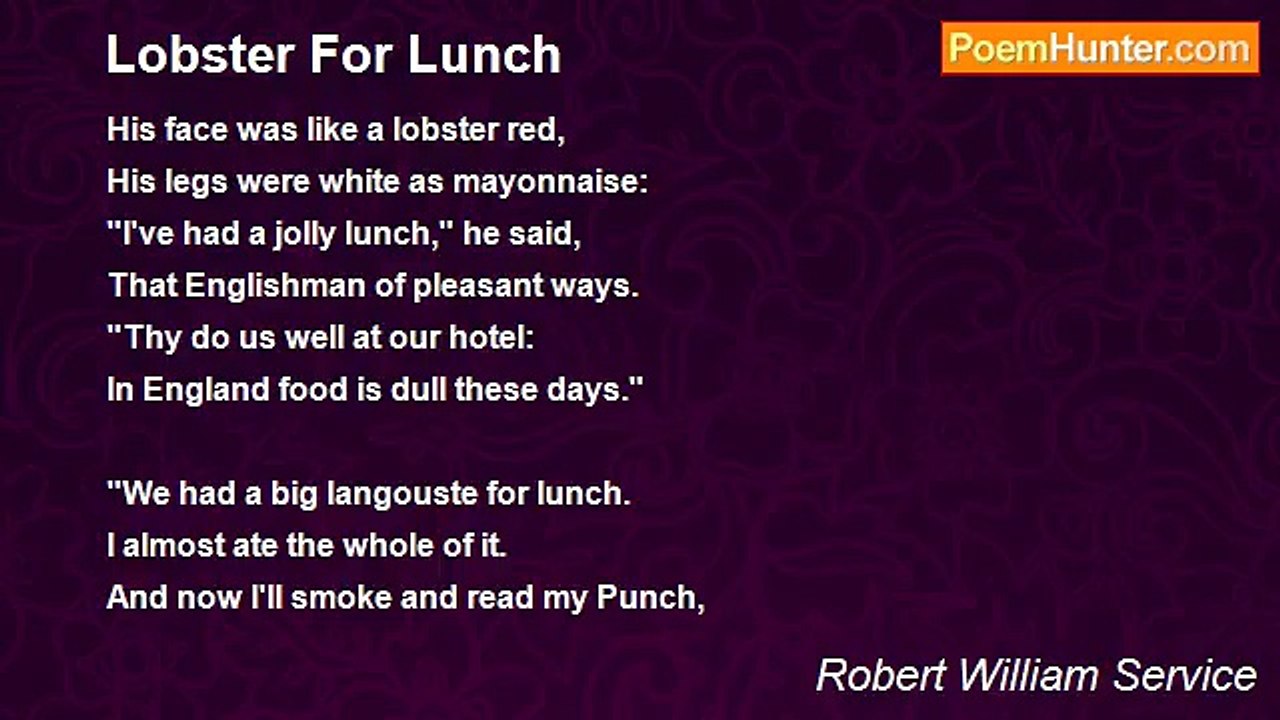 Robert William Service - Lobster For Lunch