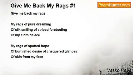Vasko Popa - Give Me Back My Rags #1
