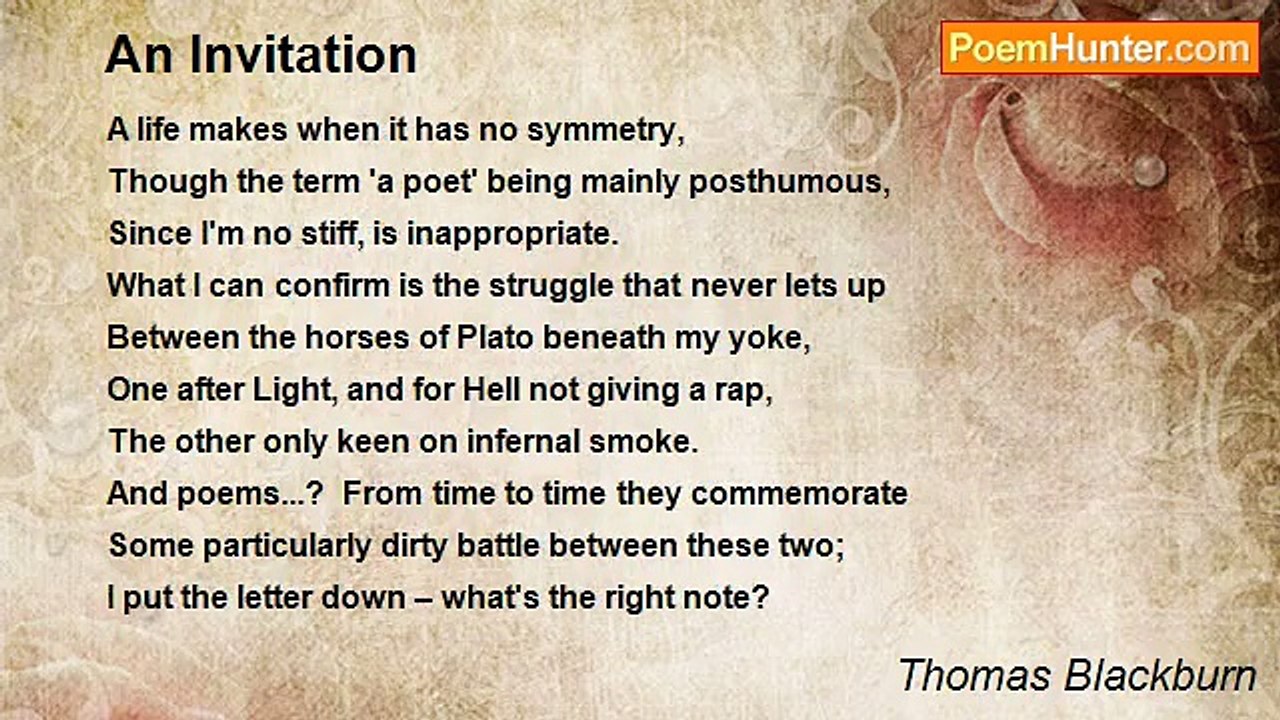 Thomas Blackburn - An Invitation