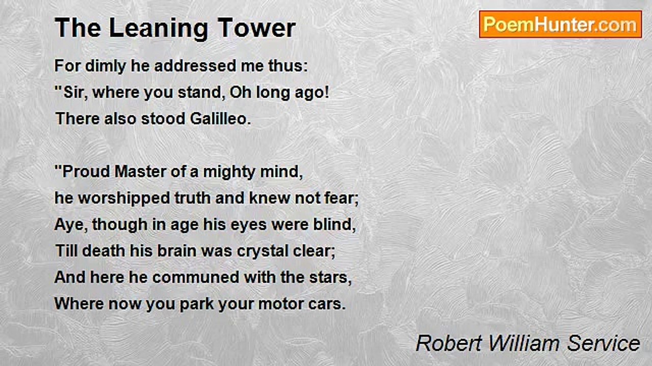 Robert William Service - The Leaning Tower