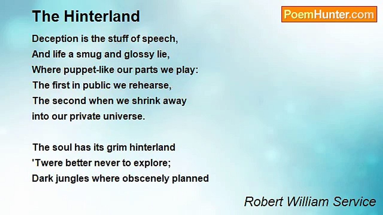 Robert William Service - The Hinterland
