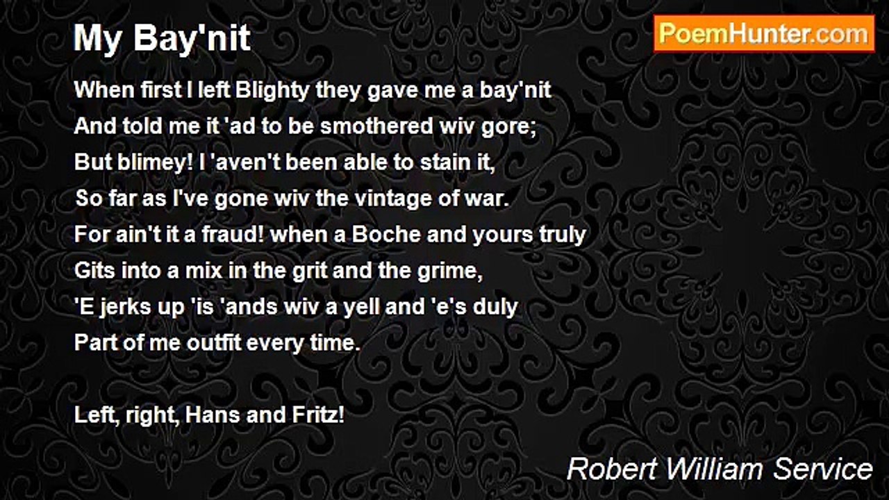 Robert William Service - My Bay'nit