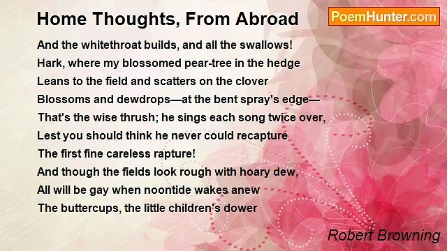 Robert Browning - Home Thoughts, From Abroad