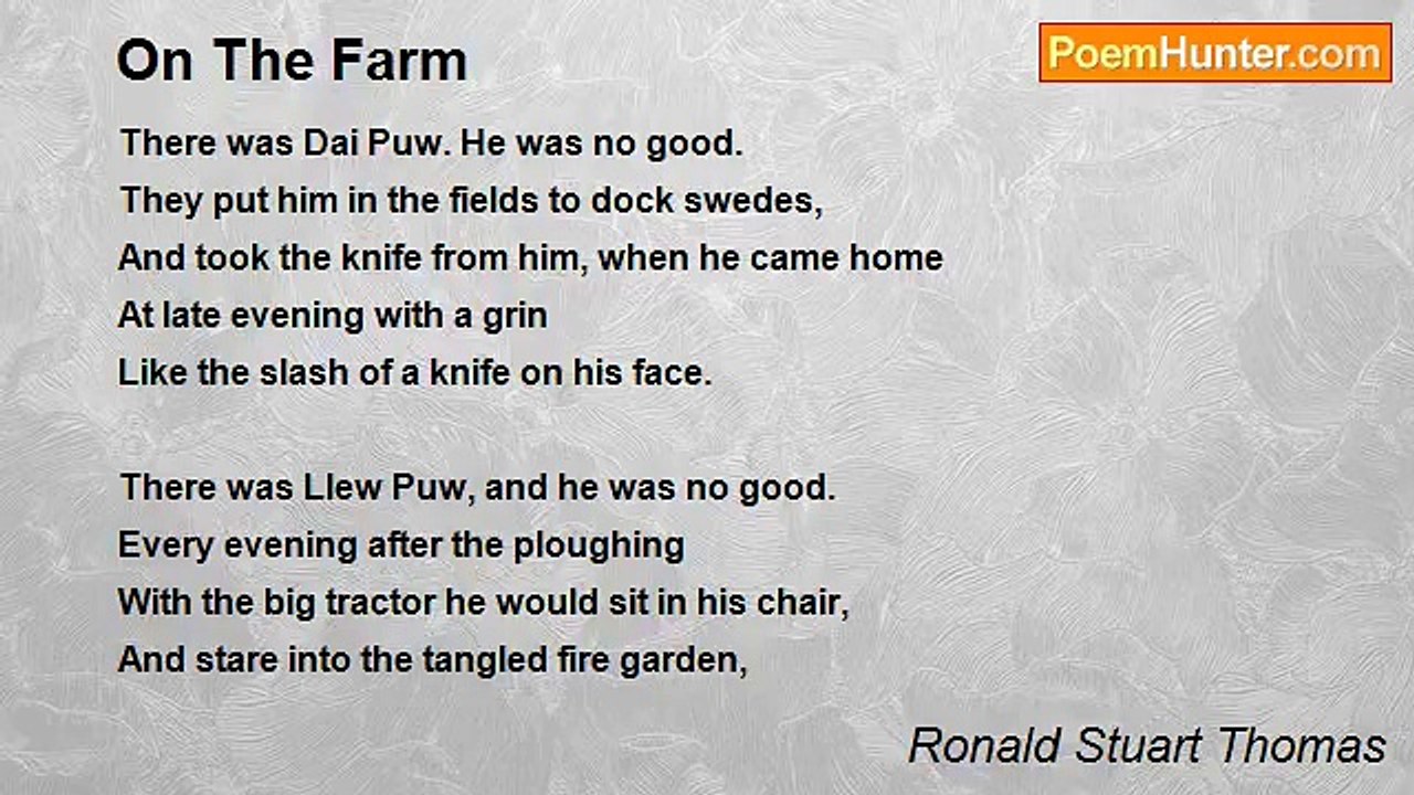 Ronald Stuart Thomas - On The Farm