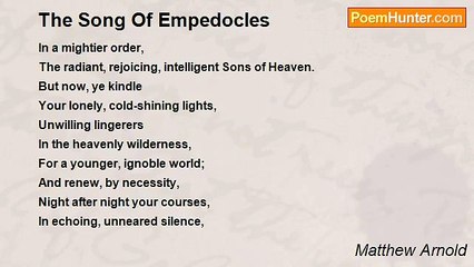 Matthew Arnold - The Song Of Empedocles