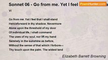 Elizabeth Barrett Browning - Sonnet 06 - Go from me. Yet I feel that I shall stand