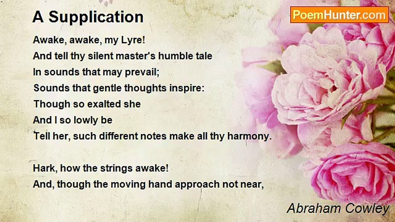 Abraham Cowley - A Supplication