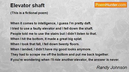 Randy Johnson - Elevator shaft