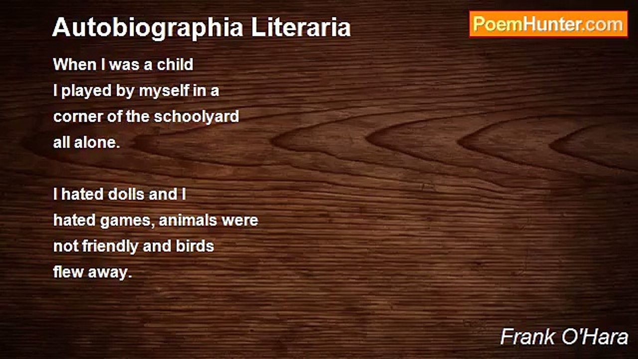 Frank O'Hara - Autobiographia Literaria