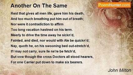 John Milton - Another On The Same