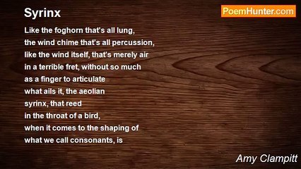 Amy Clampitt - Syrinx