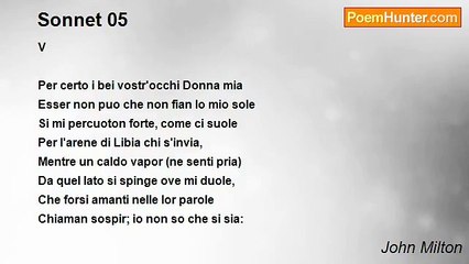 John Milton - Sonnet 05