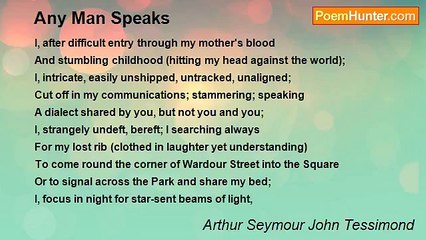 Arthur Seymour John Tessimond - Any Man Speaks