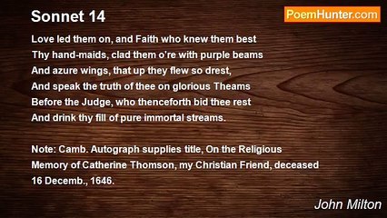 John Milton - Sonnet 14