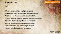 John Milton - Sonnet 16