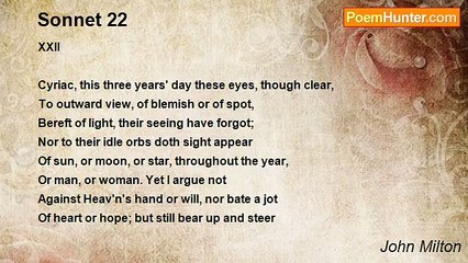 John Milton - Sonnet 22