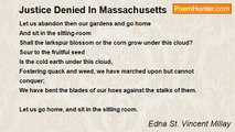 Edna St. Vincent Millay - Justice Denied In Massachusetts
