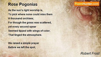 Robert Frost - Rose Pogonias