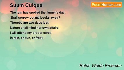 Ralph Waldo Emerson - Suum Cuique