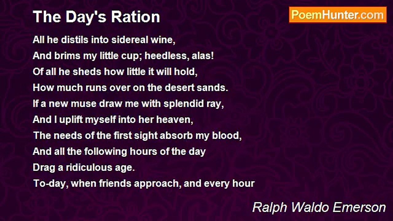 Ralph Waldo Emerson - The Day's Ration