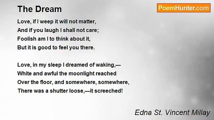 Edna St. Vincent Millay - The Dream