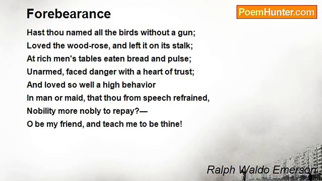 Ralph Waldo Emerson - Forebearance