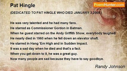 Randy Johnson - Pat Hingle