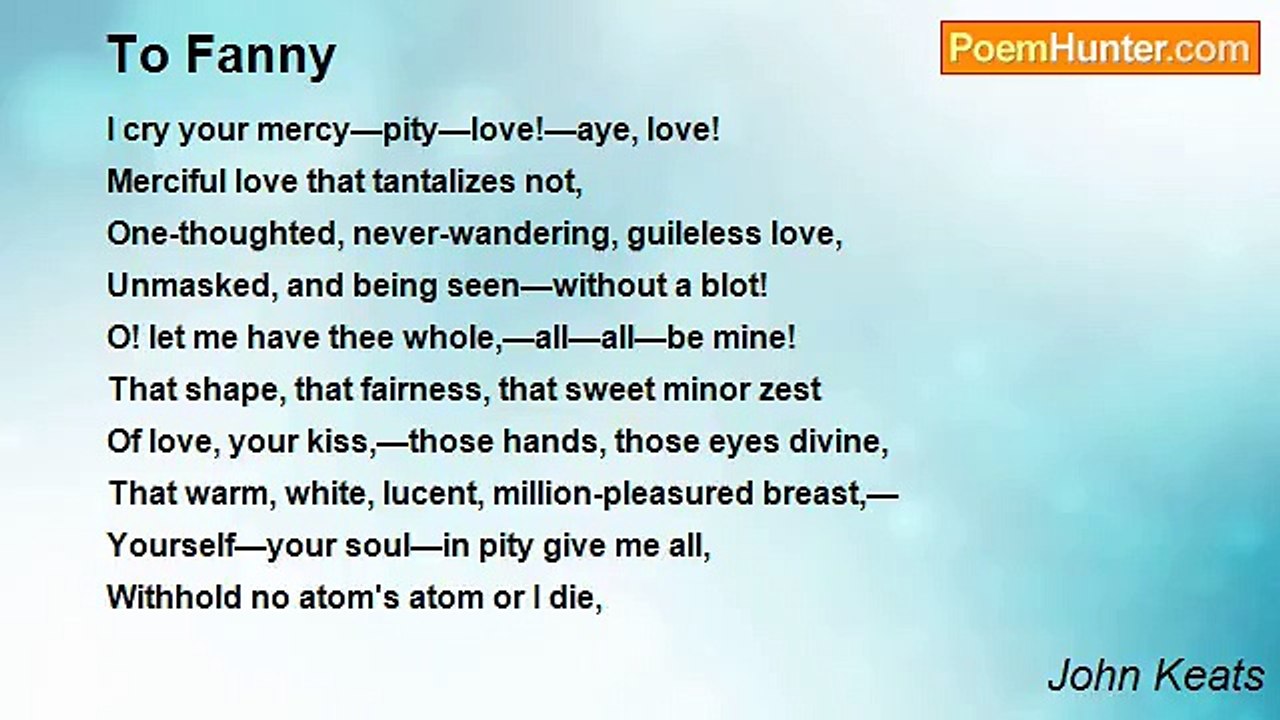 John Keats - To Fanny