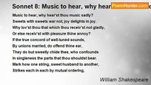 William Shakespeare - Sonnet 8: Music to hear, why hear'st thou music sadly?