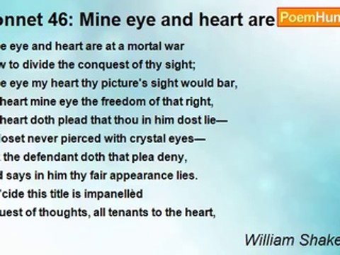 William Shakespeare - Sonnet 46: Mine eye and heart are at a mortal war