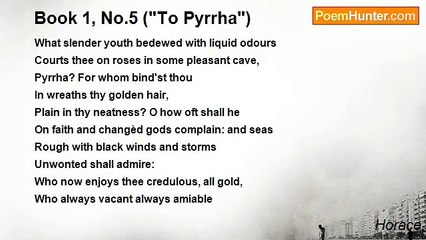 Horace - Book 1, No.5 ("To Pyrrha")