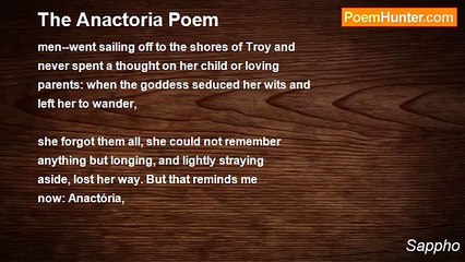 Sappho - The Anactoria Poem