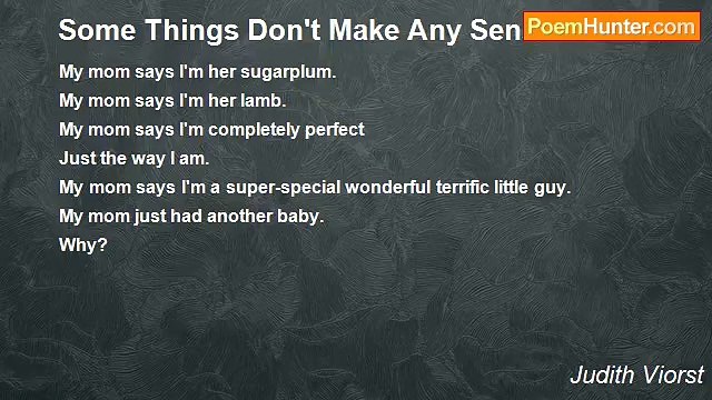 Judith Viorst - Some Things Don't Make Any Sense at All