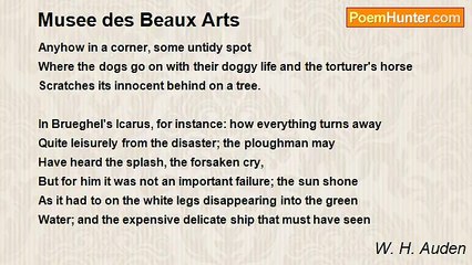 W. H. Auden - Musee des Beaux Arts