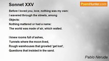 Pablo Neruda - Sonnet XXV