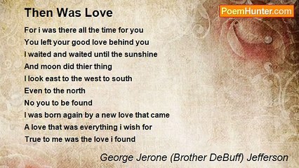 George Jerone (Brother DeBuff) Jefferson - Then Was Love