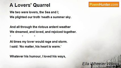 Ella Wheeler Wilcox - A Lovers' Quarrel