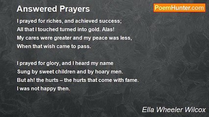 Ella Wheeler Wilcox - Answered Prayers