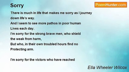 Ella Wheeler Wilcox - Sorry
