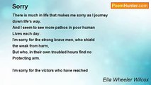 Ella Wheeler Wilcox - Sorry