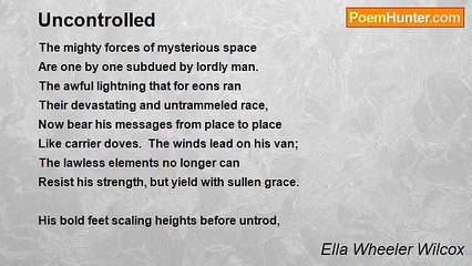 Ella Wheeler Wilcox - Uncontrolled