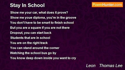 Leon   Thomas Lee - Stay In School