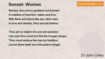 Dr John Celes - Sonnet- Woman