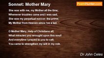 Dr John Celes - Sonnet: Mother Mary
