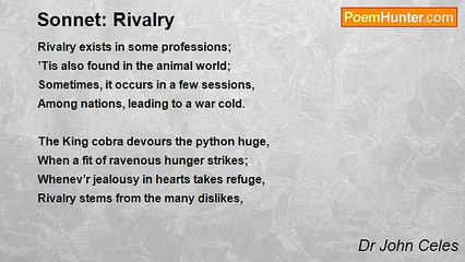 Dr John Celes - Sonnet: Rivalry