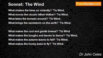 Dr John Celes - Sonnet: The Wind